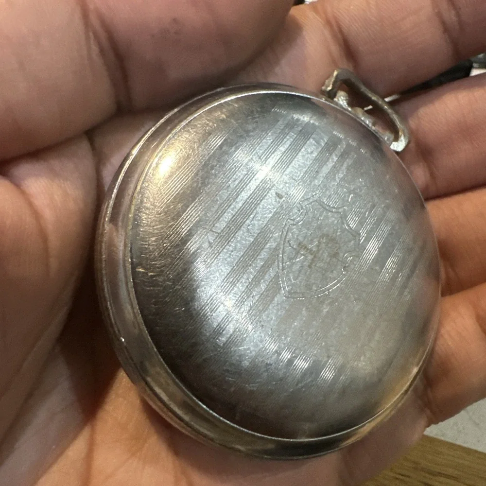 Vintage Illinois Watch Back Case Co Spartan Base Metal Pocket Watch Empty Parts